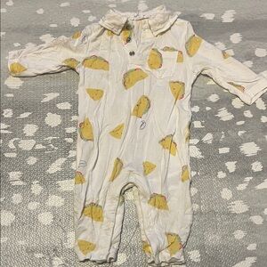 Angel Dear Yellow Taco Print Kids Footie
